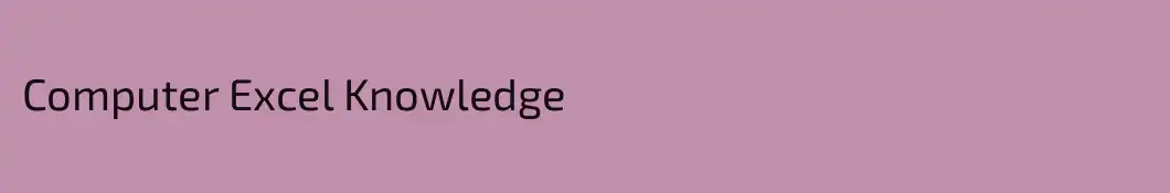 Computer Excel Knowledge 